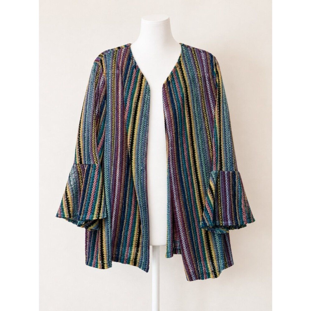 Travel Elements Crochet Cardigan - Size XL